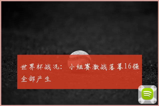 世界杯战况：小组赛激战落幕16强全部产生